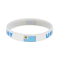 White silicone sport wristband featuring the Uruguay flag and bold blue text - 17 Uruguay