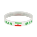 White silicone sports bracelet featuring green Iran text and Iranian flag printed design - 20 Iran