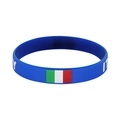 Blue silicone Italy national team sports wristband with Italian flag and white text - Italy Style