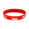 Red Indonesia silicone sports wristband with flag and white lettering for fans - Indonesia