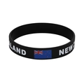 Black silicone sports wristband featuring the New Zealand flag and white text engraving - 48 New Zealand