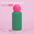 350ml stainless steel water bottle in neon rose red and seaweed green matte finish - Algae Green Body with Neon Rose Red Ball Lid