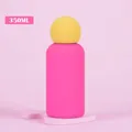 350ml stainless steel thermos in fluorescent rose red with a bright yellow ball lid - Neon Rose Red Body with Lemon Yellow Ball Lid