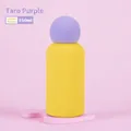 350ml stainless steel insulated water bottle in vibrant taro purple and lemon yellow - Lemon Yellow Body with Taro Purple Ball Lid