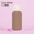 350ml stainless steel vacuum flask in light coffee and ivory white finish - Light Coffee Body with Ivory White Ball Lid