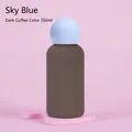 350ml 316 stainless steel insulated bottle in dark coffee and sky blue cap - Dark Coffee Body with Sky Blue Ball Lid