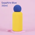 Minimalist 350ml stainless steel water bottle in lemon yellow with a sapphire blue lid - Lemon Yellow Body with Sapphire Blue Ball Lid