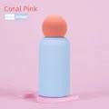 Sky blue 350ml stainless steel water bottle with a coral pink spherical lid - Sky Blue Body with Coral Pink Ball Lid