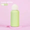 350ml lemon green stainless steel thermos with ivory white spherical lid on heart base - Lemon Green Body with Ivory White Ball Lid