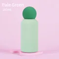 350ml minimalist stainless steel water bottle in light green with green spherical cap - Light Green Body with Algae Green Ball Lid