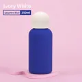 350ml sapphire blue stainless steel water bottle with ivory white spherical lid - Sapphire Blue Body with Ivory White Ball Lid