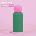 350ml stainless steel water bottle in seaweed green and pink with matte finish - Algae Green Body with Rose Red Ball Lid