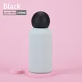 Cute 350ml stainless steel thermos in cyan with a black spherical cap on pink base - Cyan White Body with Black Ball Lid