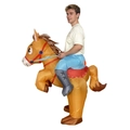 Funny inflatable horse costume for adults with red reins and blue faux legs design - Red Saddle Horse / One Size