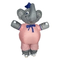 Funny inflatable elephant costume with pink shirt and blue bowtie for party events - Dr. Elephant / One Size