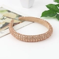 Champagne pink rhinestone wide headband with premium velvet lining and sparkling crystals - Medium Version / Champagne Square Style