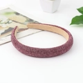 Sparkling dark pink padded rhinestone headband with comfortable velvet lining - Medium Version / Purple