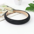 Chic black rhinestone padded headband with sparkling crystals and anti-slip velvet lining - Wide Style / Black