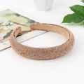 Sparkling wide padded headband with champagne gold rhinestones and non-slip inner lining - Wide Style / Champagne