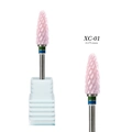 Pink ceramic nail drill bit XC-01 bullet shape with 15.5x5.6mm size for manicures - HB06 Pink Ceramic (XC-Extra Coarse)