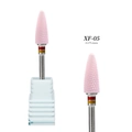 Pink ceramic nail drill bit with bullet shape XF-05 and dual color identification ring - HB10 Pink Ceramic (XF-Extra Fine)