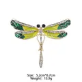 Green and yellow enamel dragonfly brooch with crystals, size 5.2cm x 6.7cm, 13.9g - Yellow-Green Enamel Dragonfly Style (XD7957)