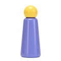 Sleek 304 stainless steel insulated bottle in vibrant purple with a round yellow cap - 500ml / Yellow and Purple