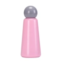 Lund style minimalist pink stainless steel insulated bottle with spherical grey lid - 500ml / Grey Pink