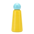 Modern 304 stainless steel insulated bottle in vibrant yellow with a blue sphere lid - 500ml / Azure & Yellow