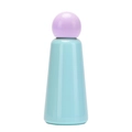 Insulated stainless steel water bottle in mint blue with a purple spherical cap - Azure & Lavender