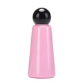 Pink stainless steel thermal cup with a decorative black spherical lid and modern tapered body - 500ml / Black Pink