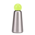 LUND double-wall stainless steel vacuum flask with a vibrant green spherical lid - Fluorescent Yellow & Silver