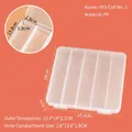 Transparent 5-compartment PP plastic organizer box for jewelry and small parts, 15.4x14x2.1cm - HY 5-Compartment No.1 (15.4x14x2.1cm)