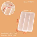 3-compartment transparent PP plastic storage box organizer with 14.1x9.4x2.1cm outer dimensions - HY 3-Compartment No.1 (14.1x9.4x2.1cm)