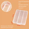 Clear 3-compartment PP plastic organizer box with hinged lid for craft storage - HY 3-Compartment No.2 (14.1x10.9x2.1cm)