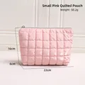 Neceser acolchado rosa con cremallera metálica, peso 50,2g, medida 22x16x6cm - Bolsa Hexagonal Pequeña / Rosa
