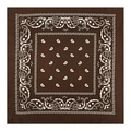 Classic brown paisley bandana featuring white decorative borders for hip-hop and outdoor style - Light Coffee
