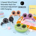 Portable neck fan in black, orange, purple and green colors with flexible brackets - Double Turbo Mixed Colors (DD8225) / Mixed Colors