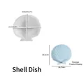 White silicone shell mold and light blue finished resin seashell tray display - Shell Plate