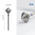 Diamond nail drill bit with rhonbus head and blue ring marking for manicure - Medium (M-Blue Ring)
