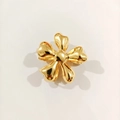 Elegant gold metal flower hair claw clip with a polished finish for thick hair - Gold / Small Flower Style