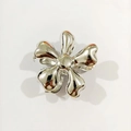 Minimalist silver flower hair claw clip with a glossy mirror finish in eco-friendly alloy - Silver / Large Flower Style