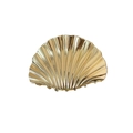 Polished golden shell-shaped metal hair claw clip with radiating fan texture for women - Gold / Large Shell Style