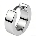 Minimalist silver huggie earring in high-polished stainless steel for men and women - 1 Piece / Hand Polished Steel