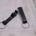 Set of two minimalist black metal bottle opener keychains with matte finish - Black (11g)