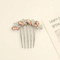 Elegante peine de mariposa con cristales de champán y dientes metálicos plateados - Estilo Mariposa Champaña Base Plateada (4#)