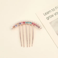 Rose gold hair comb with elegant white pearls and colorful rhinestones in five-tooth style - Colorful Pearl Rhinestone Rose Gold Style (8#)