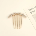 Elegant gold hair comb with 13 white pearls and 12 sparkling rhinestones for hair styling - Multi-Pearl Intertwined Rhinestone Gold Base Style (10#)