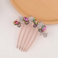 Elegant rose gold butterfly hair comb with sparkling rhinestones and colorful crystals - Colorful Large Rhinestone Rose Gold Style (16#)
