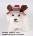 Rosa Hunde-Baseballkappe mit Bärenstickerei und verstellbarem Riemen für kleine Haustiere - S / Rosa Bär Hut (B06215)